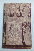 Kalamkari Kota Cotton Saree with contrast blouse