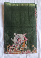 Kalamkari Cotton Saree with contrast blouse