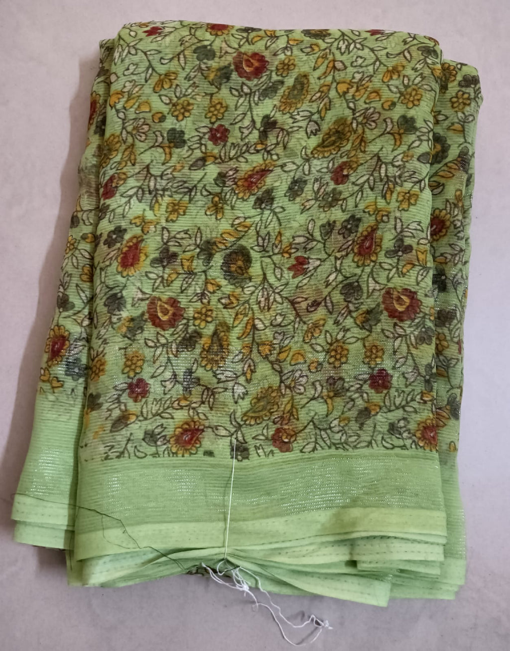 Georgette Rim Zim Saree  with Border Blouse