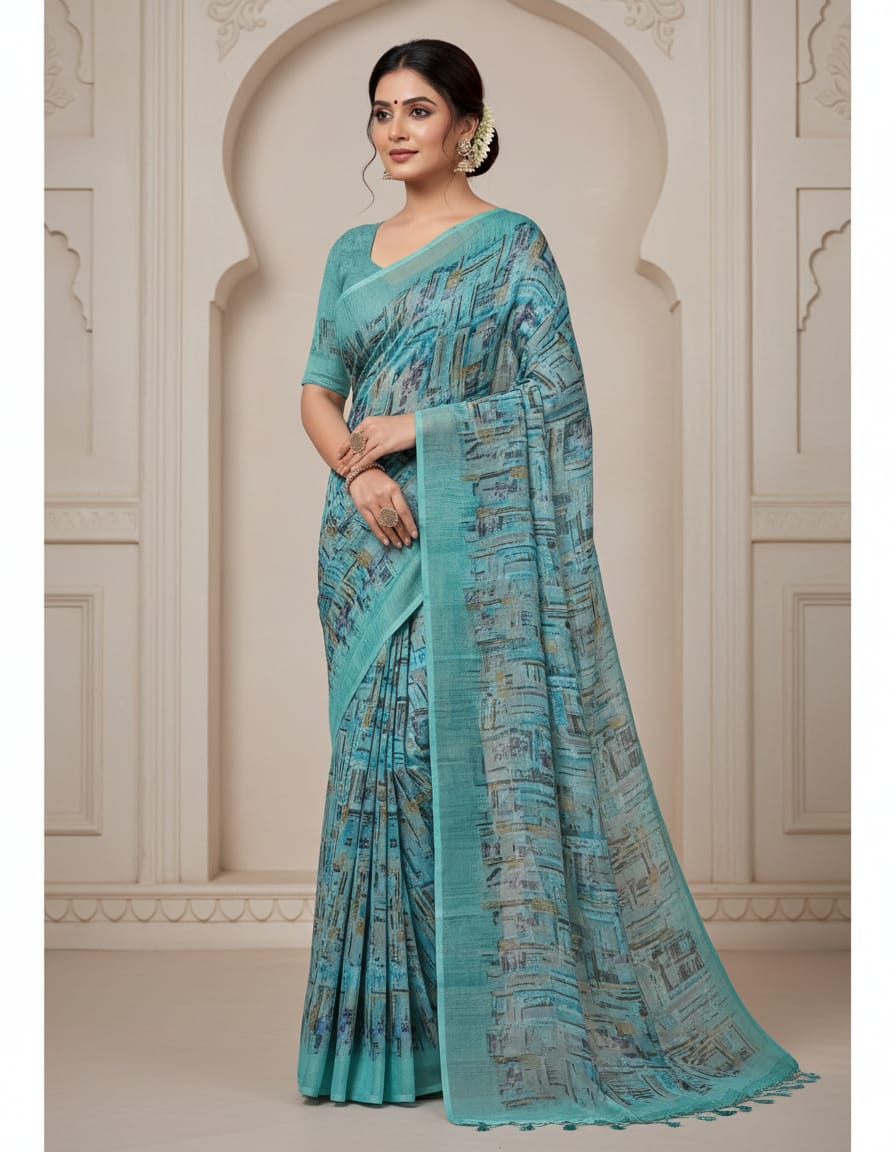 Georgette Zara Saree with contrast blouse