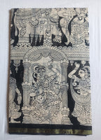 Kalamkari Kota Cotton Saree with contrast blouse