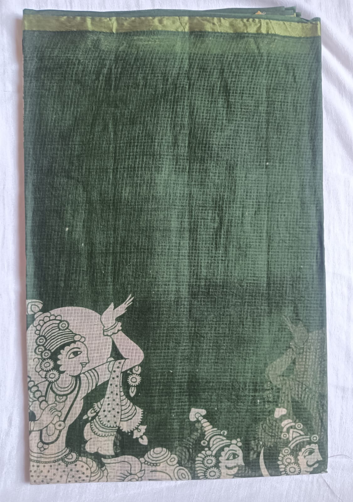 Kalamkari Kota Cotton Saree with contrast blouse
