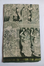 Kalamkari Kota Cotton Saree with contrast blouse