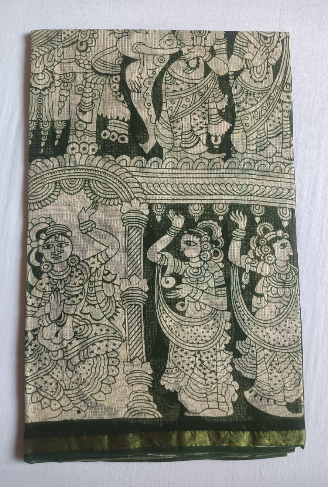 Kalamkari Kota Cotton Saree with contrast blouse