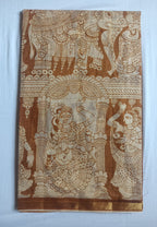 Kalamkari Kota Cotton Saree with contrast blouse