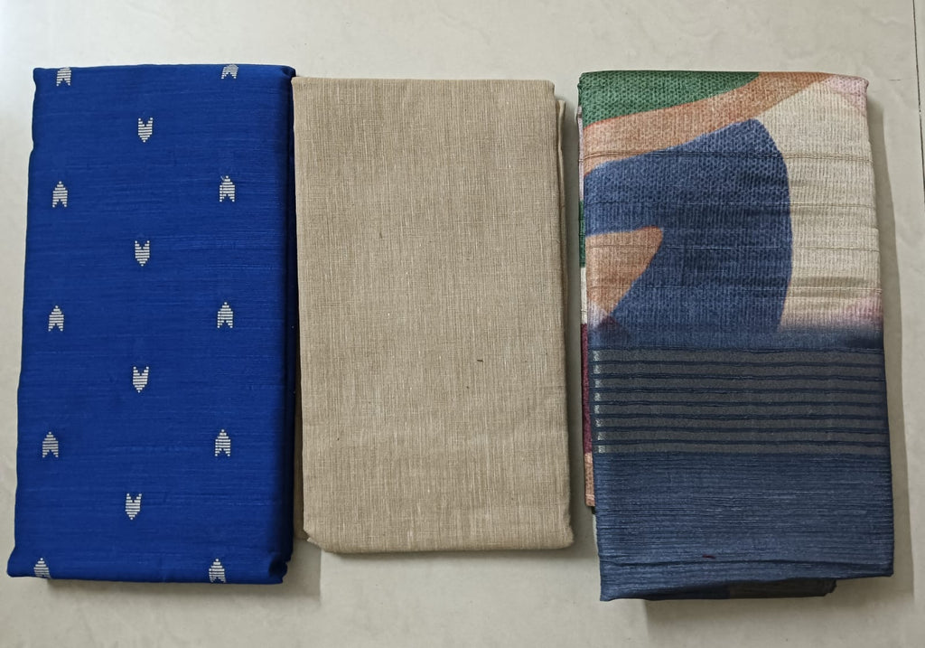 Handloom cotton dress Material Unstitched 3pc set
