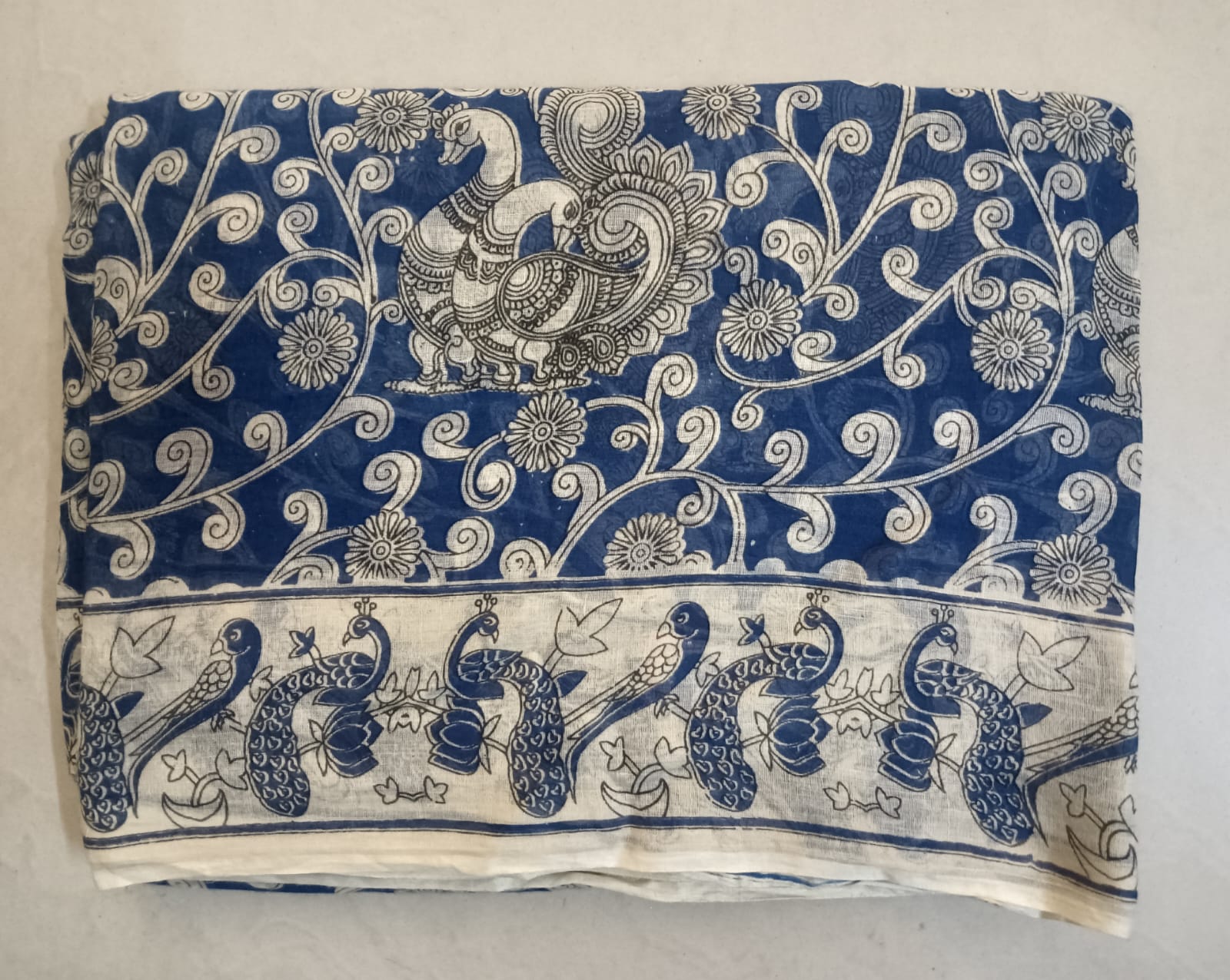 Mul Cotton saree with border colour blouse
