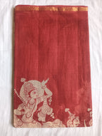 Kalamkari Kota Cotton Saree with contrast blouse