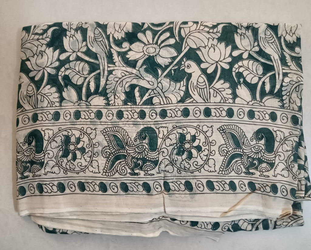 Mul Cotton saree with border colour blouse
