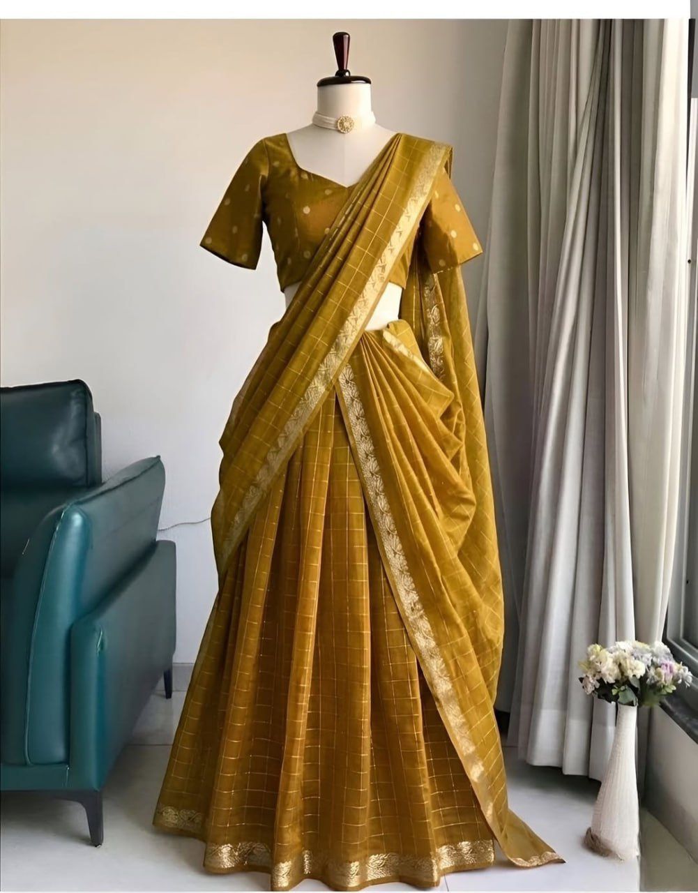 Pure vintage viscose Lehenga with dupatta