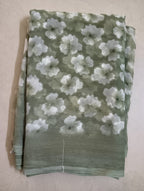 Georgette Rim Zim Saree  with Border Blouse
