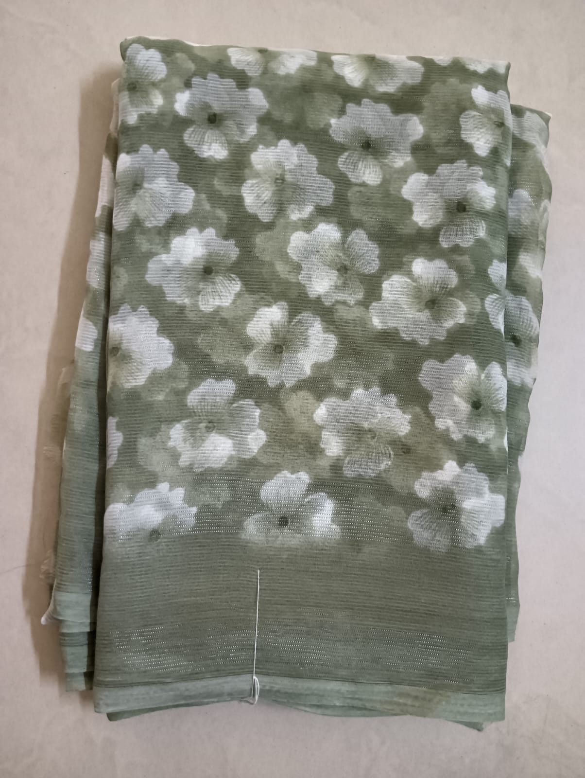 Georgette Rim Zim Saree  with Border Blouse