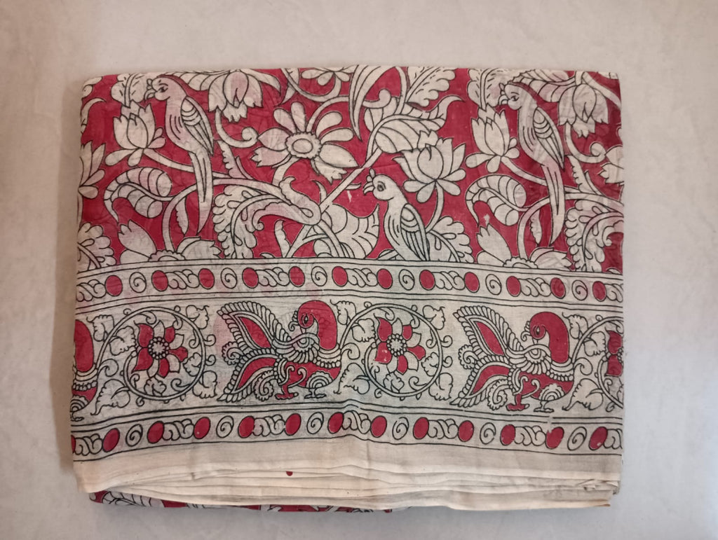 Mul Cotton saree with border colour blouse