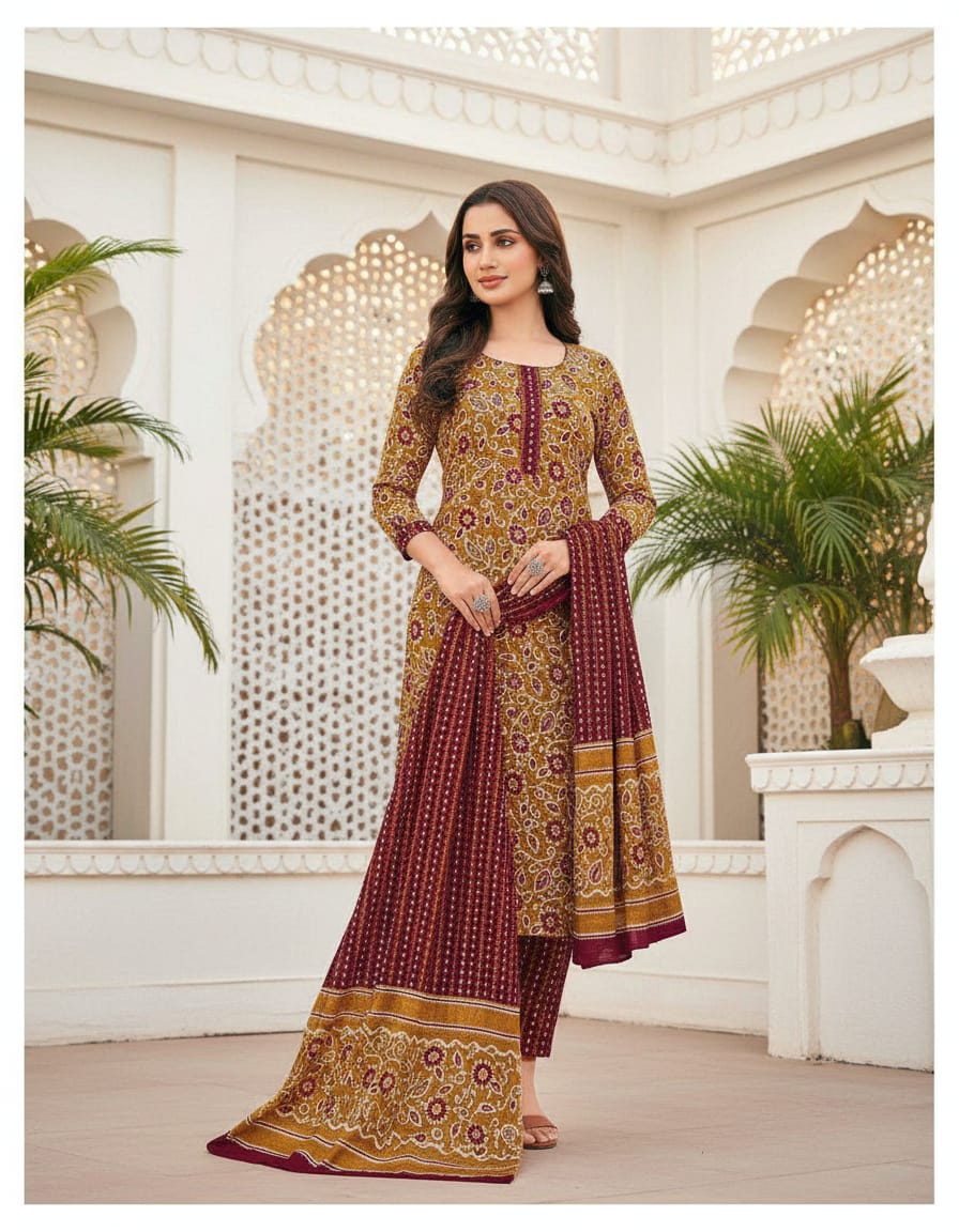 MCM Life Style Cotton Unstitched 3PC Dress Material