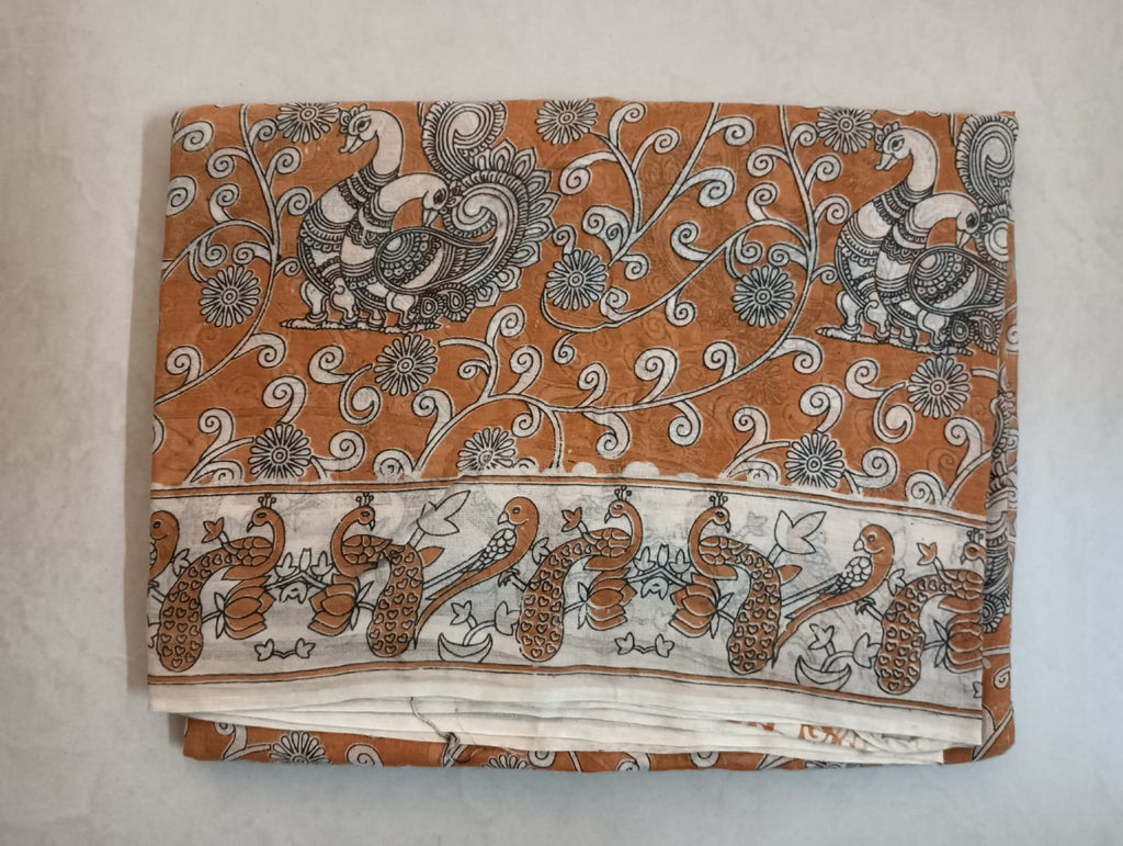 Mul Cotton saree with border colour blouse
