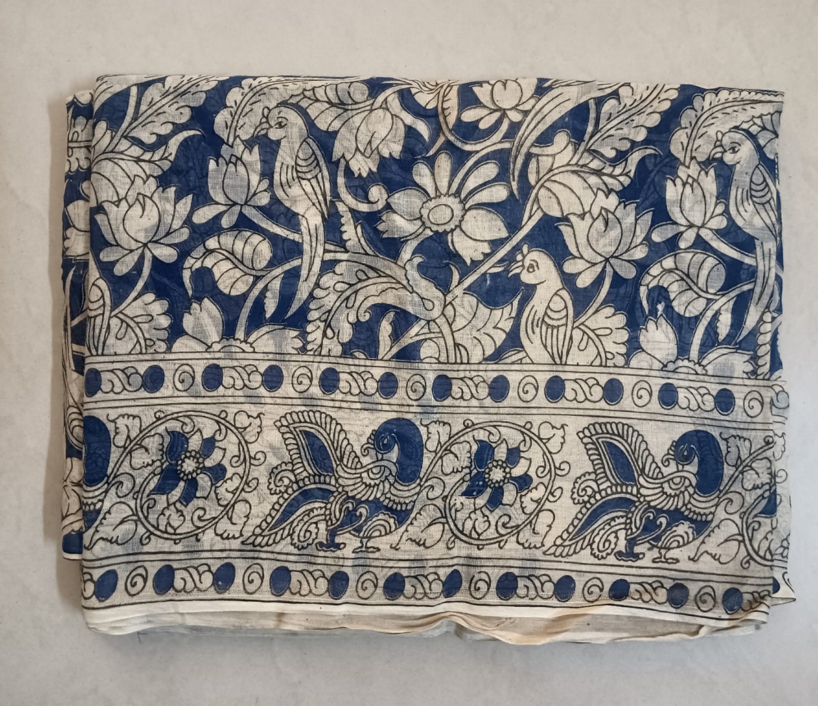 Mul Cotton saree with border colour blouse