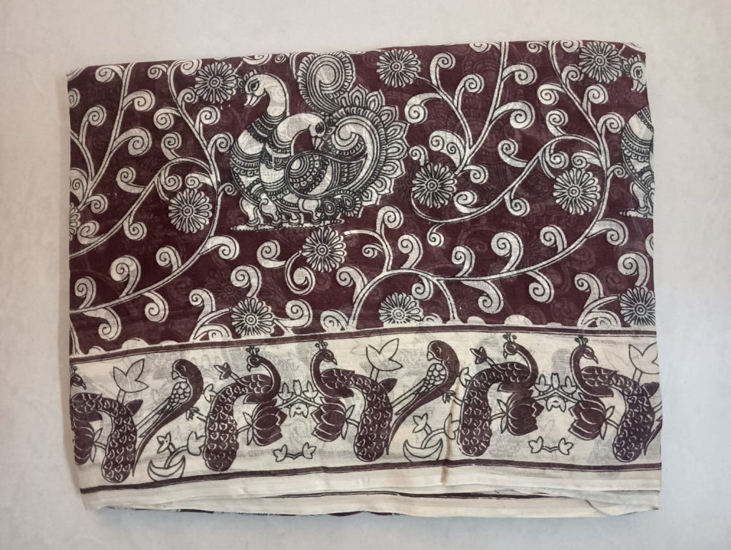 Mul Cotton saree with border colour blouse
