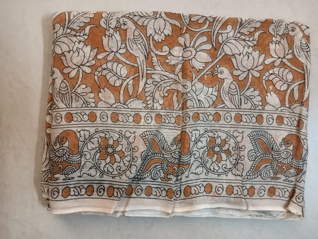 Mul Cotton saree with border colour blouse