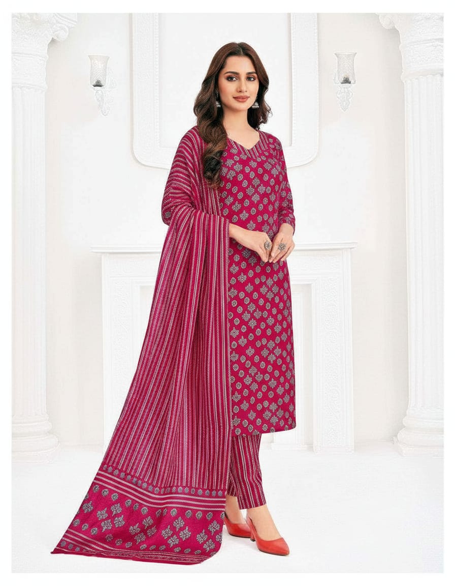MCM Life Style Cotton Unstitched 3PC Dress Material