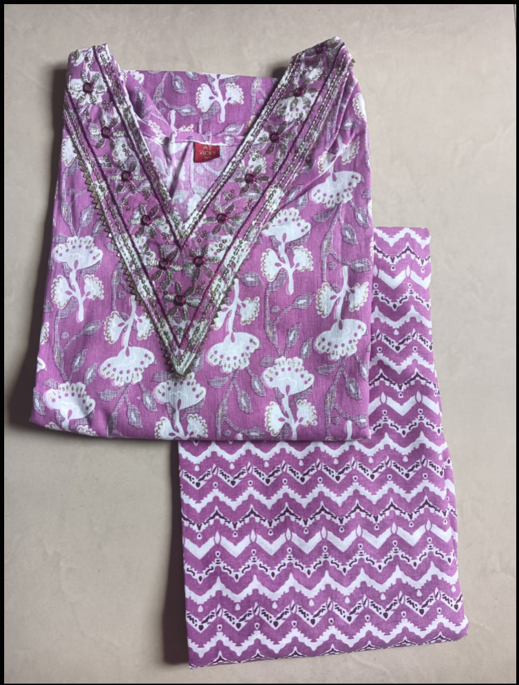 Cotton 2pc set kurthy and pant