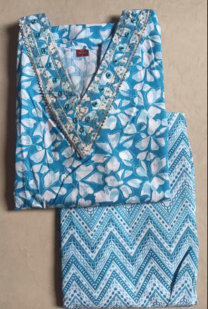 Cotton 2pc set kurthy and pant