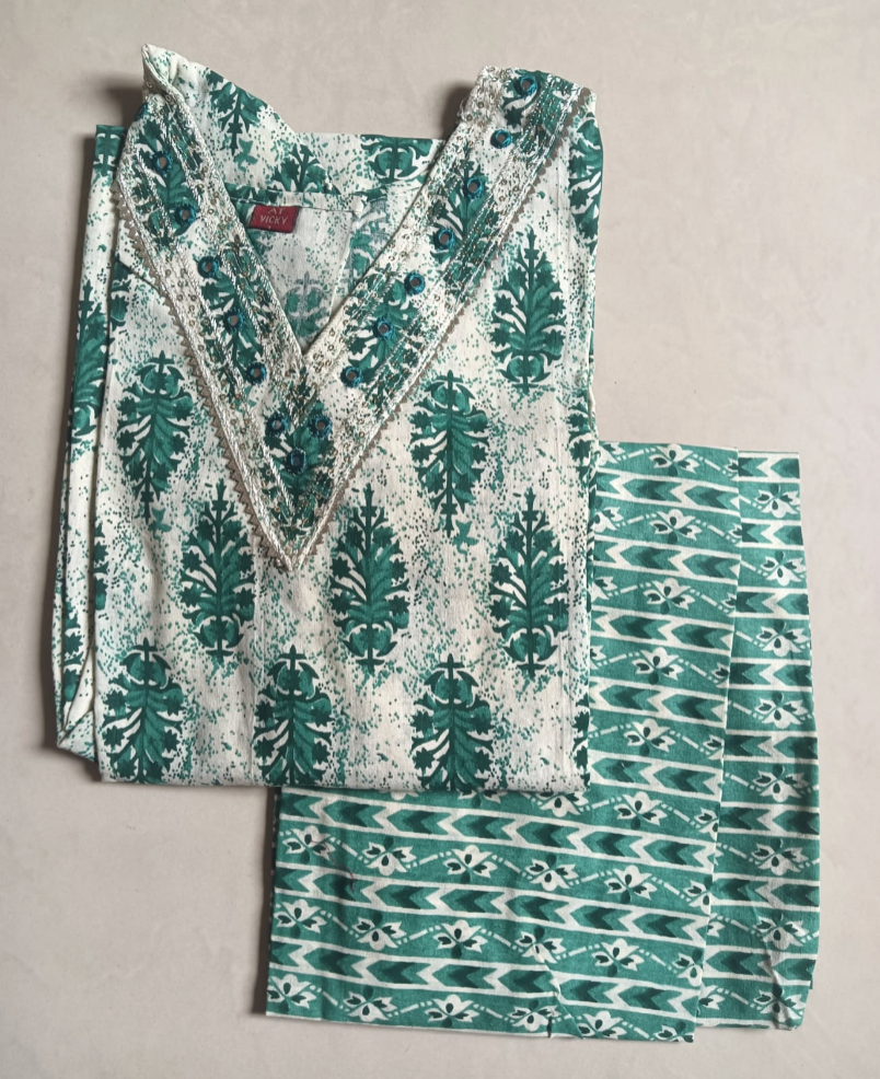 Cotton 2pc set kurthy and pant