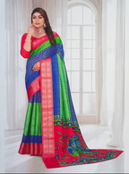 Bandhini Dola Silk Saree with contrast blouse