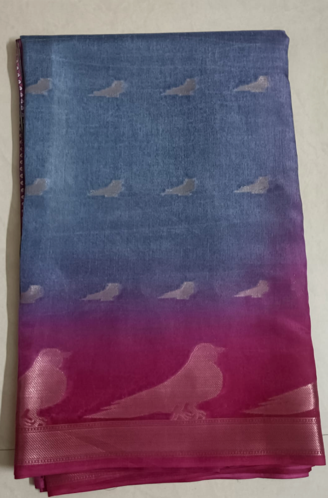 Dola Silk Saree with contrast blouse