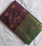 Handloom Soft silk saree with contrast blouse