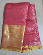 Handloom  Dharmavaram Soft silk saree with contrast blouse