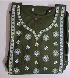 Cotton Long Umbrella Kurti With Embroidery Work