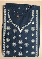 Cotton Long Umbrella Kurti With Embroidery Work