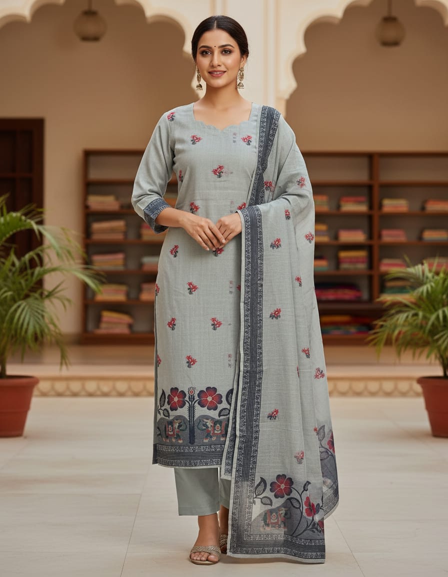 3 Piece Jamdani Salwar Suit Dress