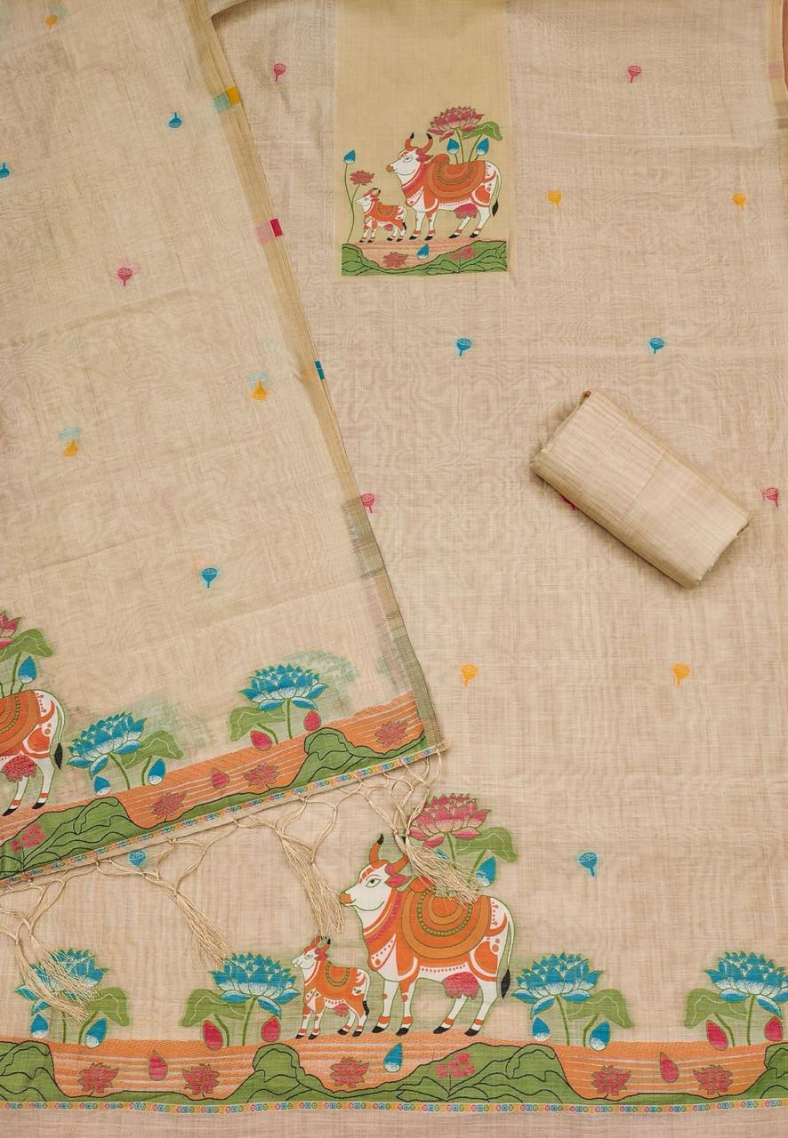 Muga Cotton 3 Piece Jamdani Salwar Suit Dress Material