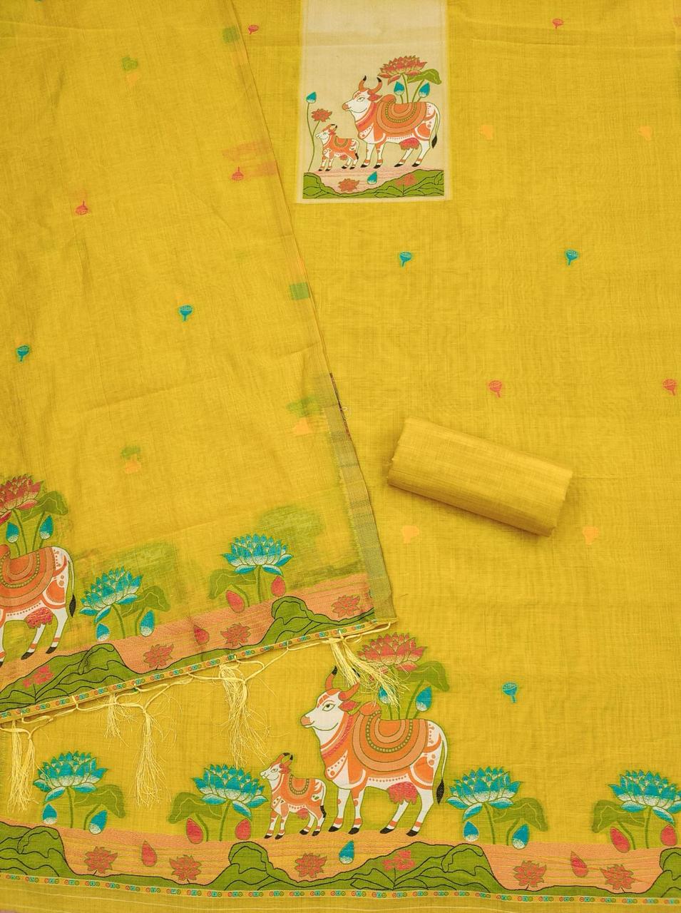 Muga Cotton 3 Piece Jamdani Salwar Suit Dress Material