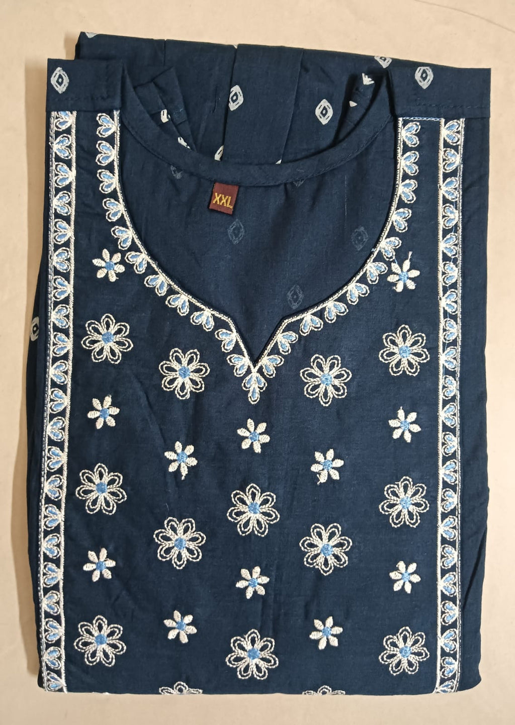 Cotton Long Umbrella Kurti With Embroidery Work