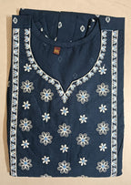 Cotton Long Umbrella Kurti With Embroidery Work