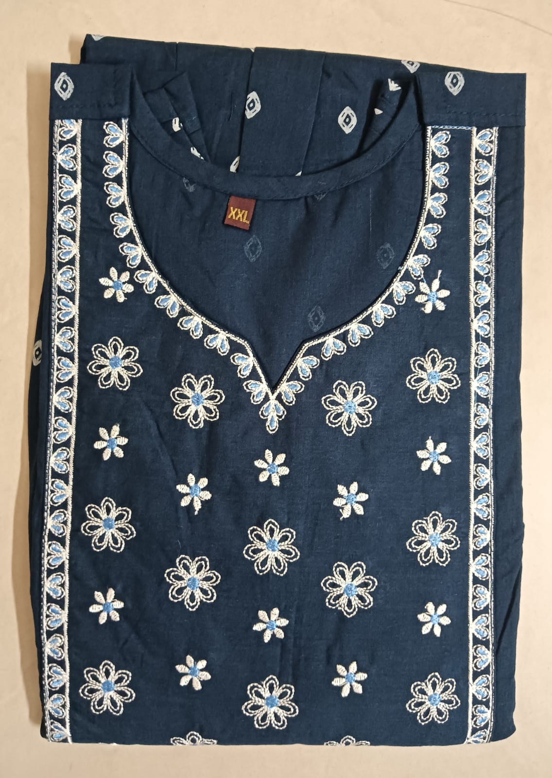 Cotton Long Umbrella Kurti With Embroidery Work