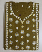 Cotton Long Umbrella Kurti With Embroidery Work
