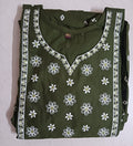 Cotton Long Umbrella Kurti With Embroidery Work
