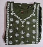 Cotton Long Umbrella Kurti With Embroidery Work