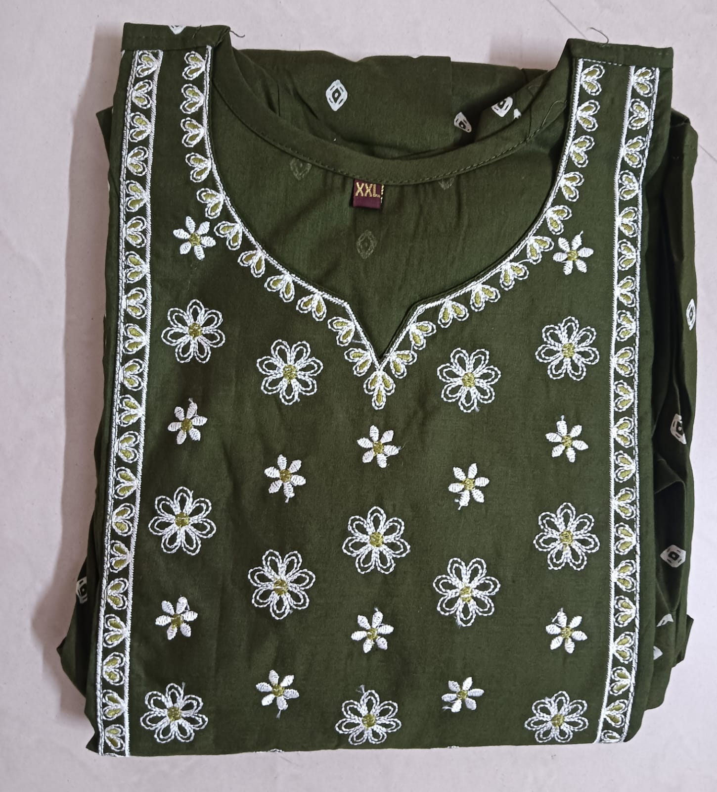 Cotton Long Umbrella Kurti With Embroidery Work