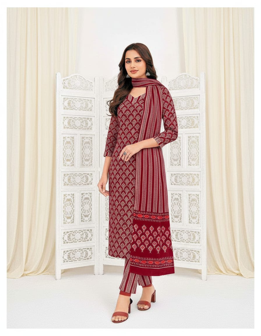 MCM Life Style Cotton Unstitched 3PC Dress Material