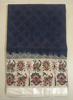 Cotton Saree With Contrast Border Blouse