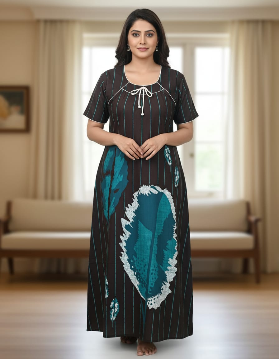 Cotton Pipping Nighty