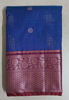 Handloom  Dharmavaram Soft silk saree with contrast blouse