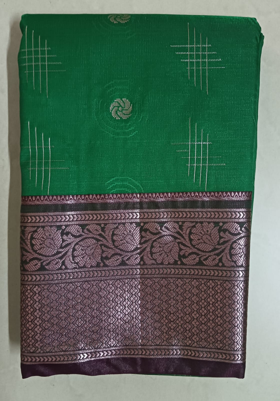 Handloom  Dharmavaram Soft silk saree with contrast blouse