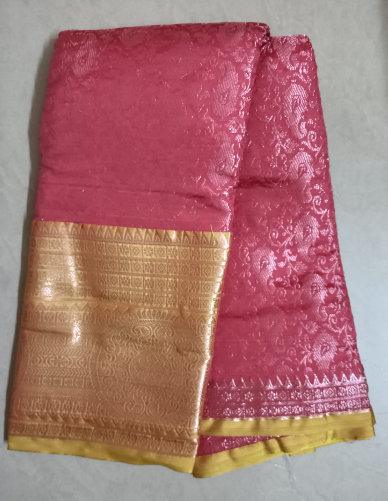 Handloom  Dharmavaram Soft silk saree with contrast blouse