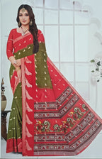 Dola Silk Saree with contrast blouse