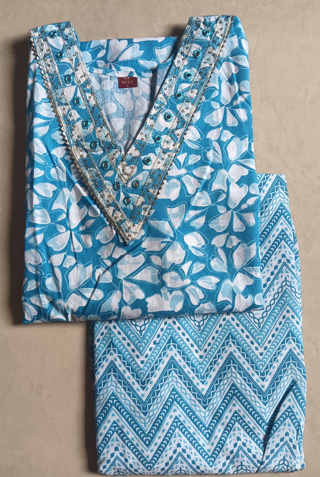 Cotton 2pc set kurthy and pant